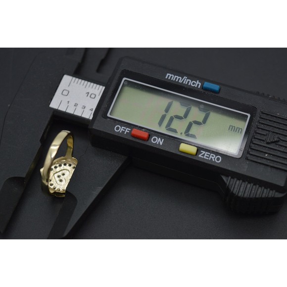 Real 10K Solid Yellow Gold Shiny Double Heart CZ Ring 2.7gr All Sizes - Picture 4 of 6